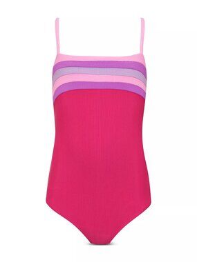 NWT Beach Riot Little Jessa One Piece Raspberry Colorblock 3/4Y